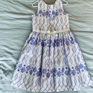 Gymboree Girls White and Purple Dress - Size 6